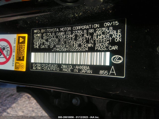 Lexus Ct 200h Hybrid 2016 JTHKD5BH1G2255024 Image 10