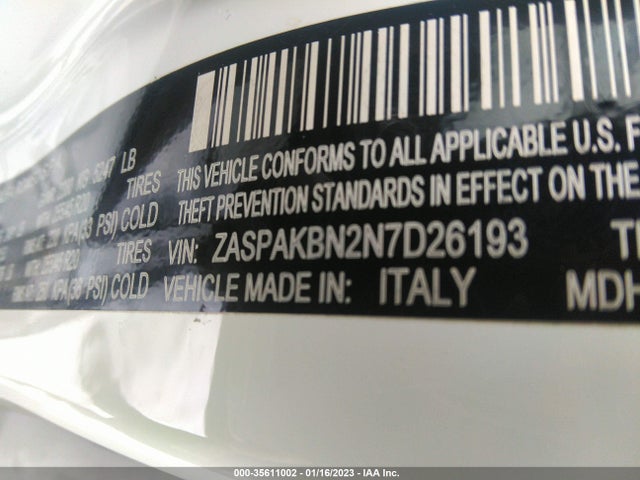 ZASPAKBN2N7D26193 Alfa Romeo STELVIO TI