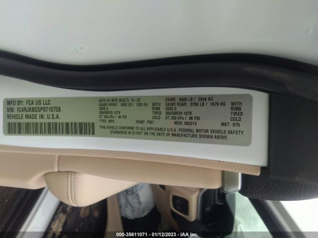 1C4RJKBG5P8710758 Jeep Grand Cherokee L Limited