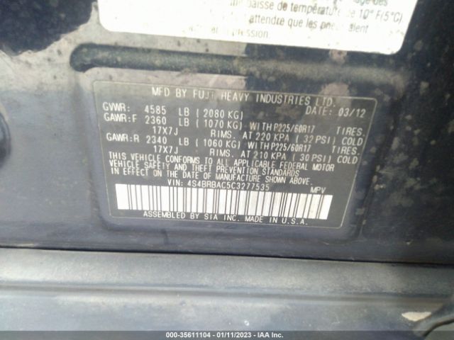 4S4BRBAC5C3277535 Subaru Outback 2.5i