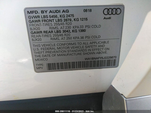 2018 Audi Q5, VIN: WA1BNAFY5J2225673