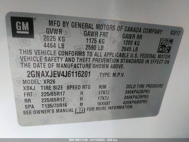 Chevrolet EQUINOX LT 2018 2GNAXJEV4J6116201 Image 9