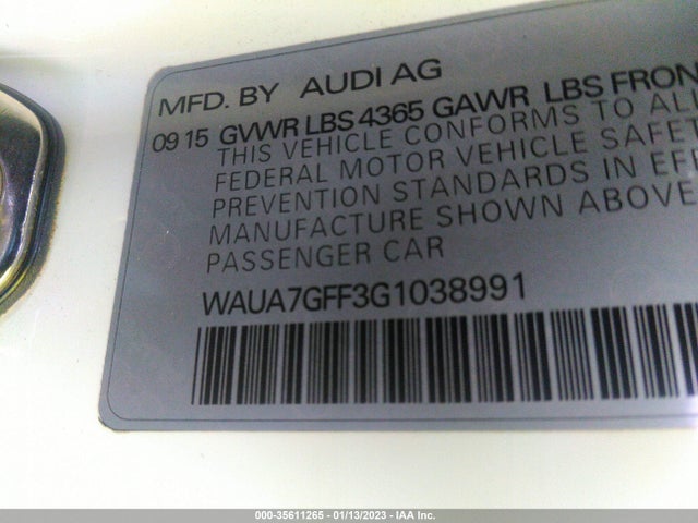 Audi A3 1.8t Premium 2016 WAUA7GFF3G1038991 Image 9