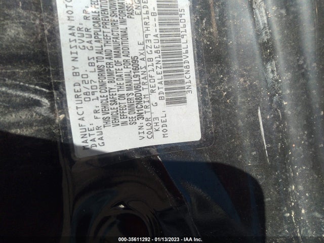 2020 Nissan Versa, VIN: 3N1CN8DV6LL916095