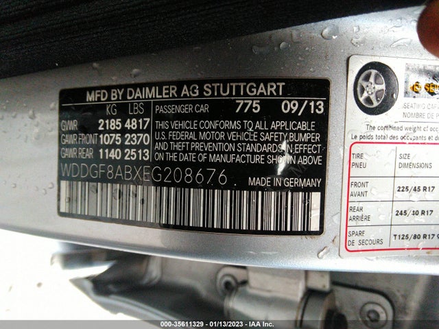 2014 MERCEDES-BENZ C-CLASS C 300 VIN: WDDGF8ABXEG208676