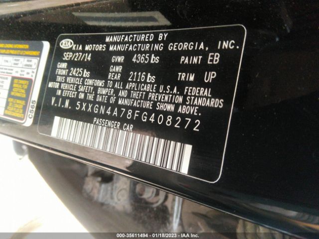 5XXGN4A78FG408272 KIA OPTIMA EX