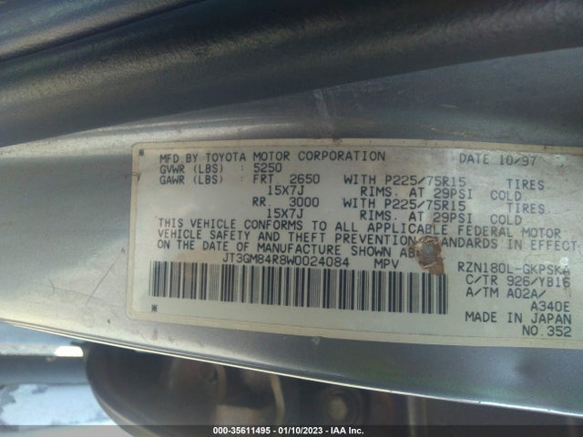 Toyota 4RUNNER 1998 JT3GM84R8W0024084 Image 10