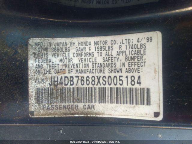 JH4DB7668XS005184 Acura Integra Gs