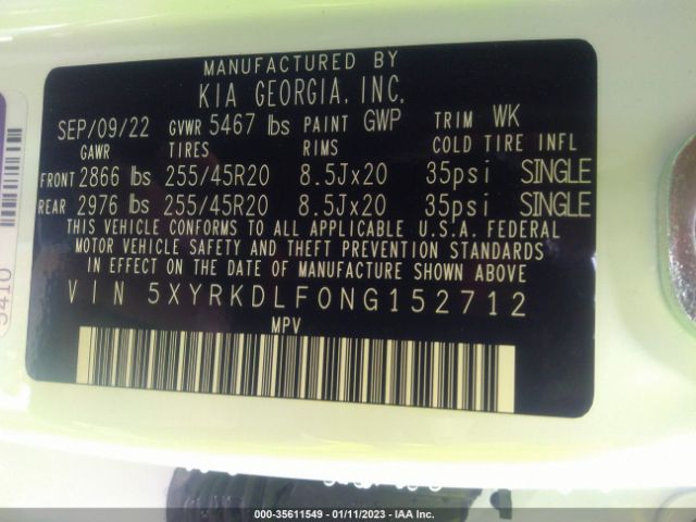 5XYRKDLF0NG152712 KIA Sorento X-line Sx Prestige