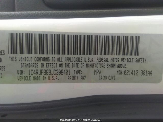 1C4RJFBG9JC308401 Jeep Grand Cherokee Limited