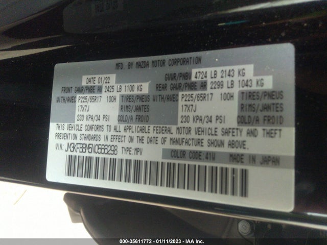 2022 Mazda CX-5, VIN: JM3KFBBM5N0566298