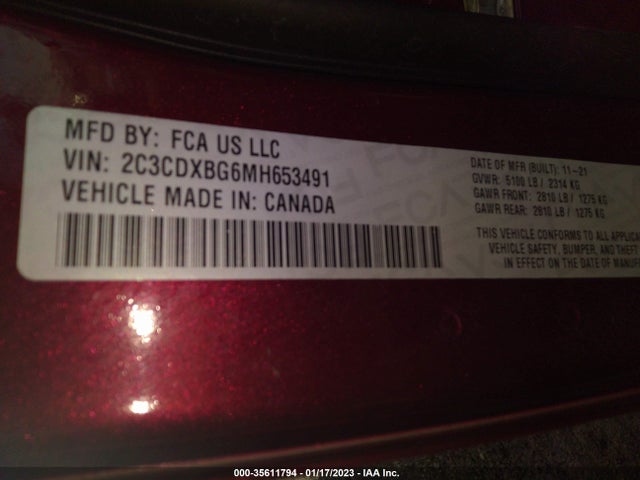 2021 Dodge Charger, VIN: 2C3CDXBG6MH653491