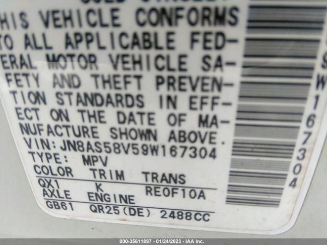 JN8AS58V59W167304 Nissan Rogue