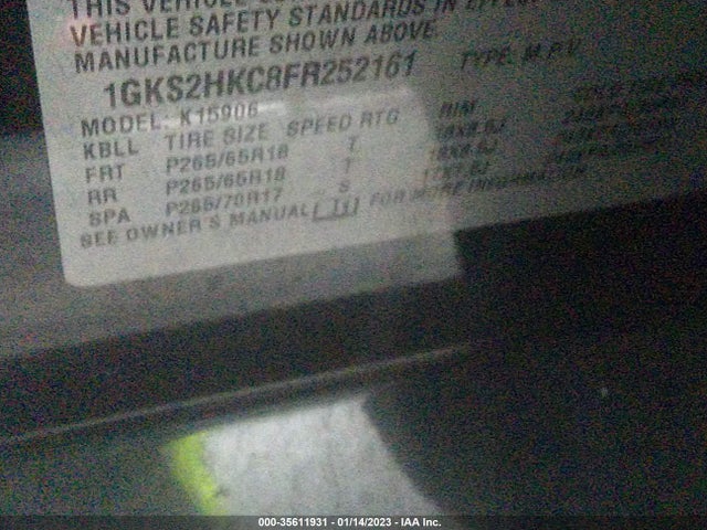 GMC Yukon Xl Slt 2015 1GKS2HKC8FR252161 Image 9