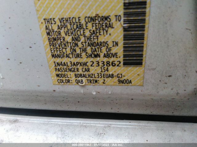 1N4AL3APXHC233862 Nissan Altima 2.5 Sr