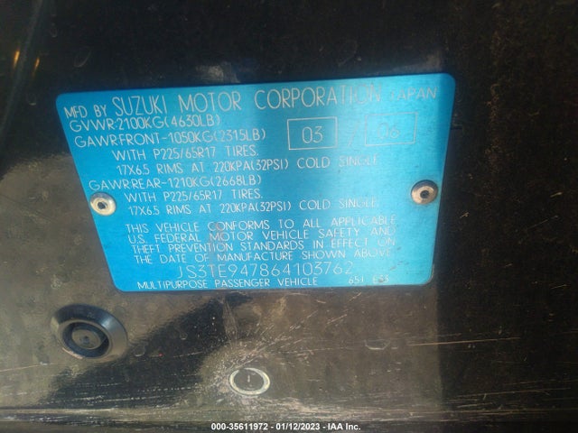 JS3TE947864103762 Suzuki Grand Vitara Luxury