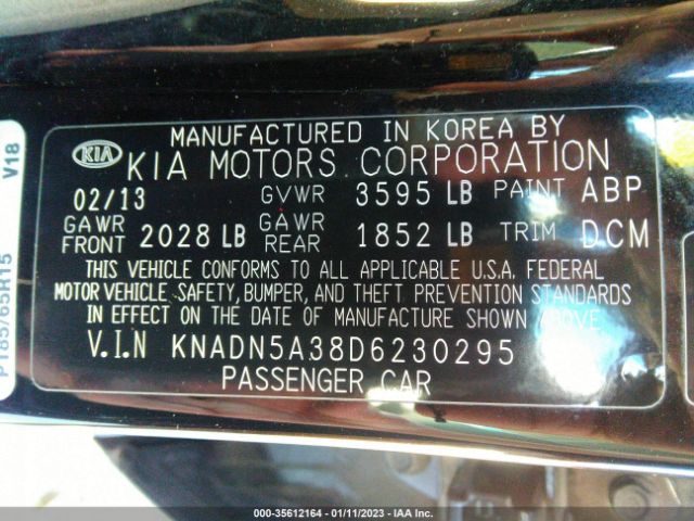 KNADN5A38D6230295 KIA RIO EX