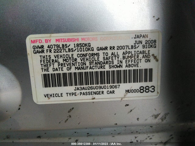 JA3AU26U09U019067 Mitsubishi LANCER ES