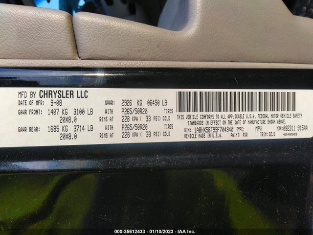 1A8HX58T99F704940 Chrysler Aspen Limited