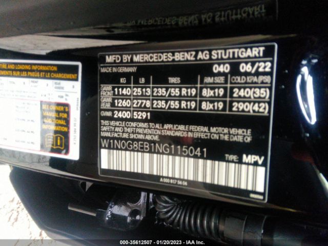 W1N0G8EB1NG115041 Mercedes-Benz Glc Glc 300