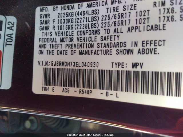 Honda Cr-v Ex-l 2014 5J6RM3H73EL040930 Image 9