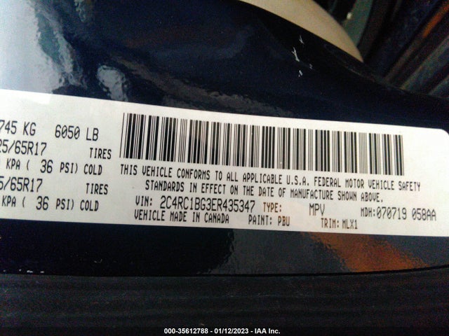 2C4RC1BG3ER435347 Chrysler Town & Country Touring