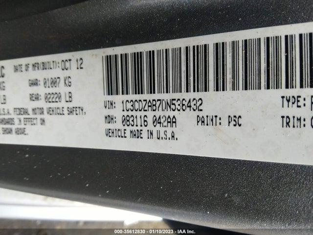 2013 DODGE AVENGER SE VIN: 1C3CDZAB7DN536432
