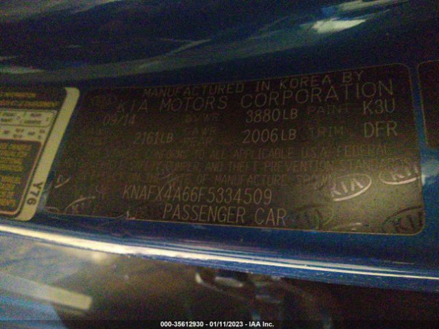 KNAFX4A66F5334509 KIA FORTE LX