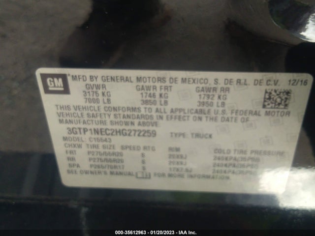 2017 GMC Sierra 1500, VIN: 3GTP1NEC2HG272259