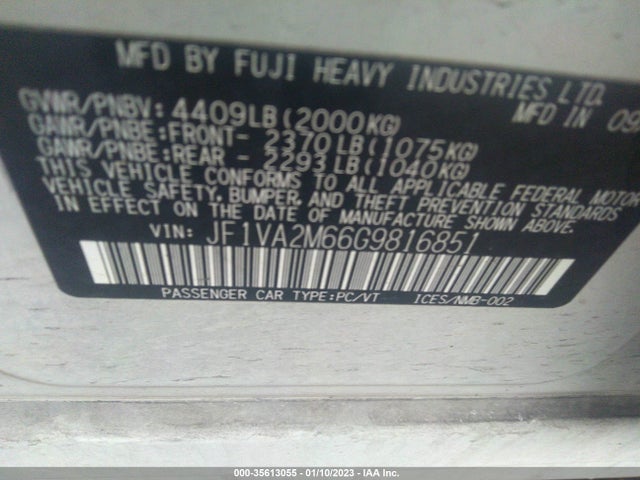 Subaru Wrx Sti 2016 JF1VA2M66G9816851 Image 4