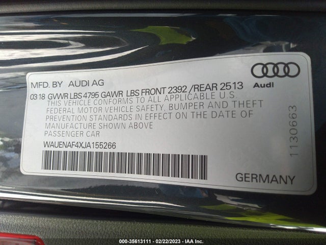 WAUENAF4XJA155266 Audi A4 Premium Plus