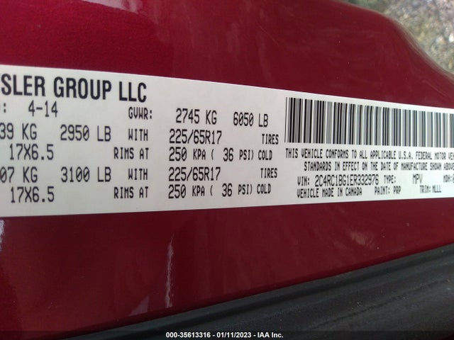 2C4RC1BG1ER332976 Chrysler Town & Country Touring