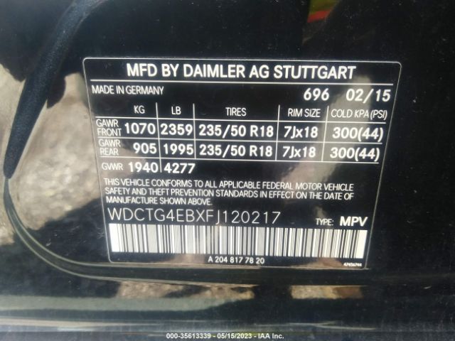 WDCTG4EBXFJ120217 Mercedes-Benz Gla-class Gla 250
