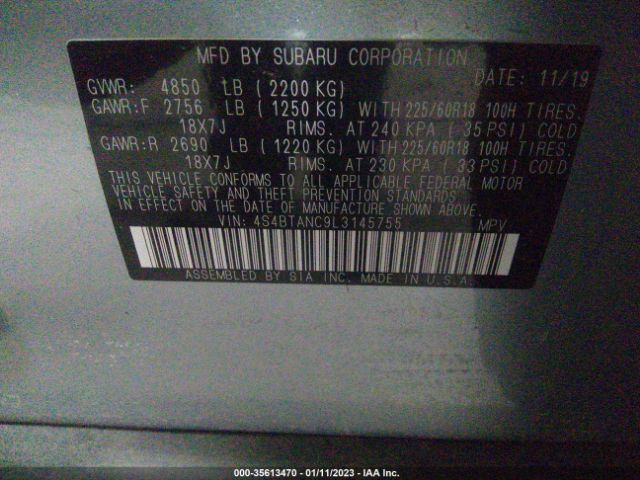 4S4BTANC9L3145755 Subaru Outback Limited