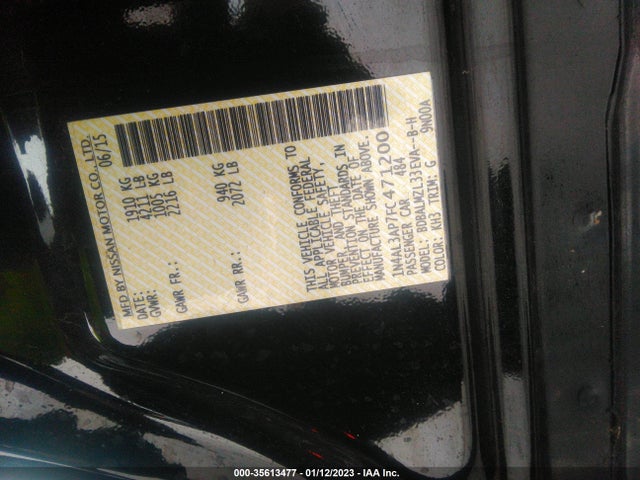 2015 NISSAN ALTIMA 2.5 SV VIN: 1N4AL3AP7FC471200