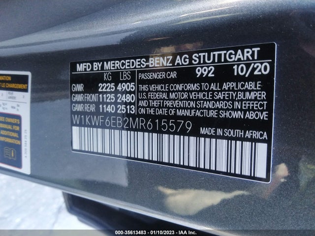 2021 Mercedes-Benz C-Class, VIN: W1KWF6EB2MR615579
