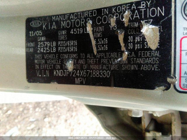 KNDJF724X67188330 KIA Sportage Lx