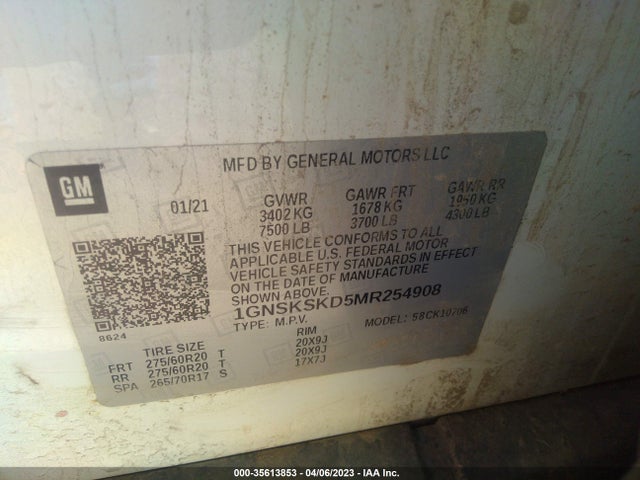 Chevrolet Tahoe Premier 2021 1GNSKSKD5MR254908 Image 9