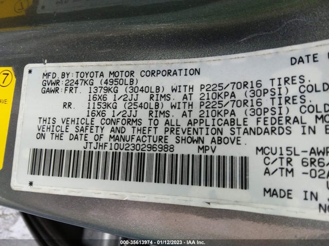 JTJHF10U230296988 Lexus RX 300