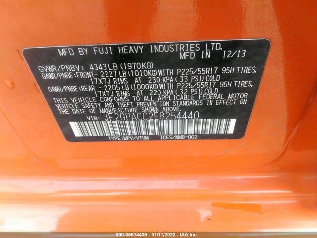 Subaru Xv Crosstrek Premium 2014 JF2GPACC2E8254440 Image 9
