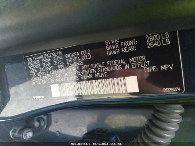 YV4940DZ9C2292418 Volvo XC60