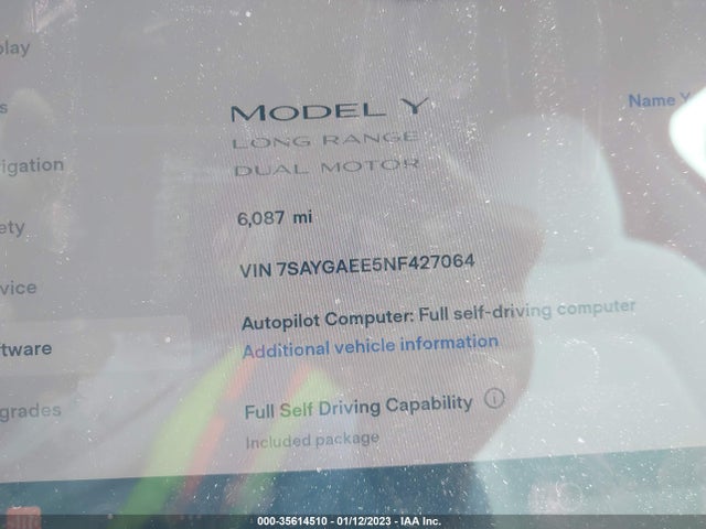 7SAYGAEE5NF427064 Tesla Model Y Long Range