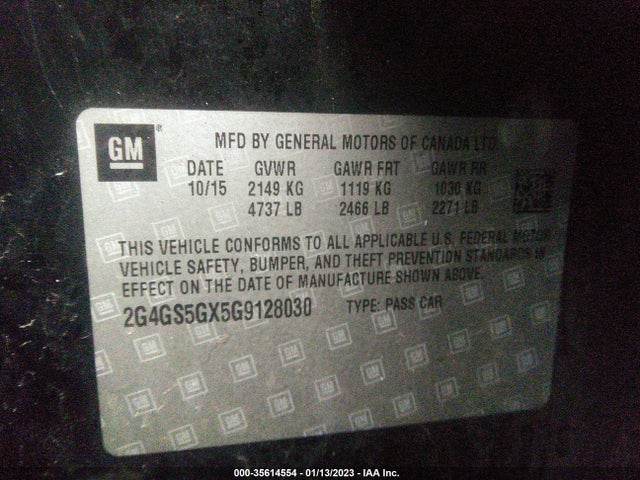 2016 BUICK REGAL PREMIUM II VIN: 2G4GS5GX5G9128030
