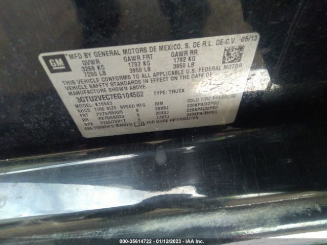 3GTU2VEC7EG104502 GMC Sierra 1500 Slt