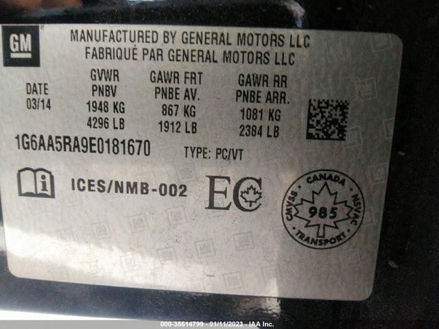 Cadillac Ats Standard Rwd 2014 1G6AA5RA9E0181670 Image 11