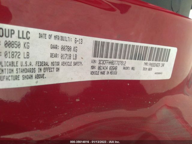 3C3CFFHH8DT727912 Fiat 500