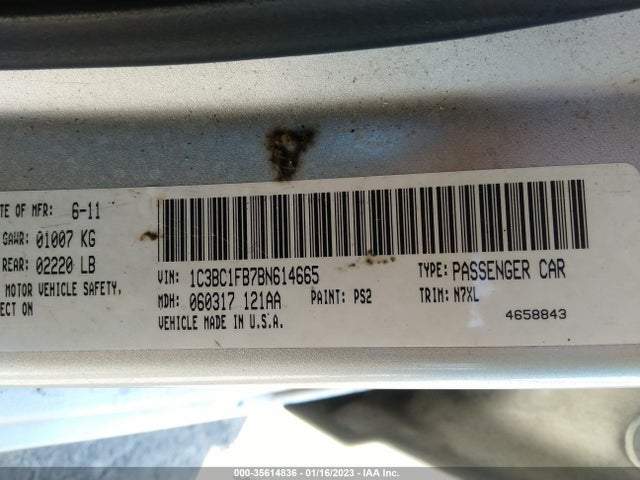 1C3BC1FB7BN614665 Chrysler 200 Touring