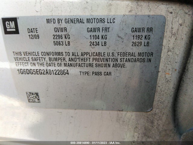 Cadillac Cts Sedan Luxury 2010 1G6DG5EG2A0122864 Image 10