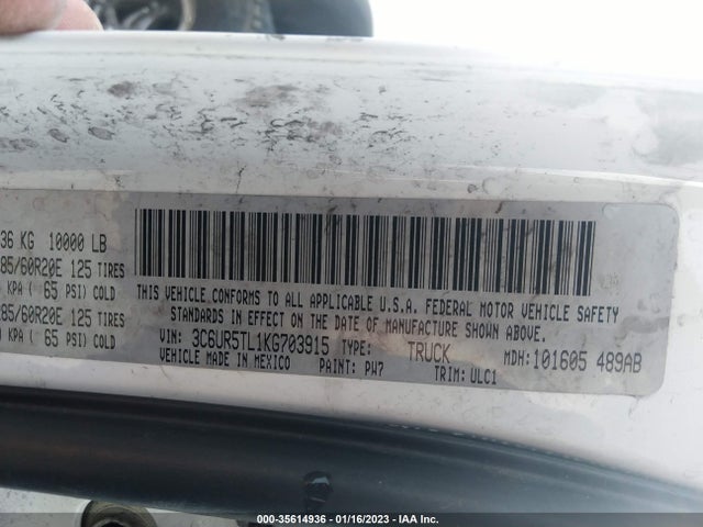 3C6UR5TL1KG703915 RAM 2500 Limited