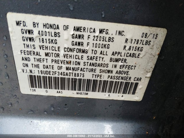 Acura ILX 2016 19UDE2F34GA018975 Image 9